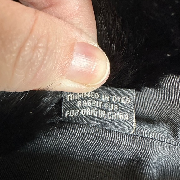 Coach Signature Satin Quilted Rabbit Fur Trimmed Hobo Handbag Black - Picture 15 of 16